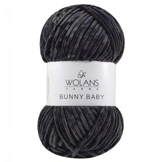 Wolans Bunny Baby Chenille Velvet Yarn 10 Black