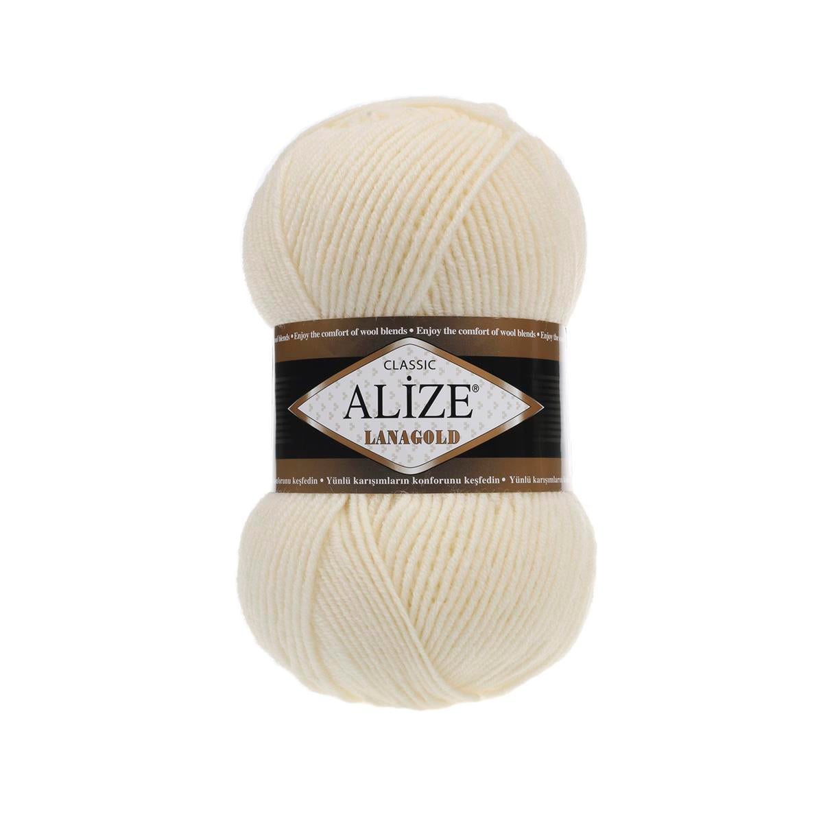 Alize Lanagold Classic Yarn 100g 1 – Wool Blend Yarn for Knitting & Crochet Projects