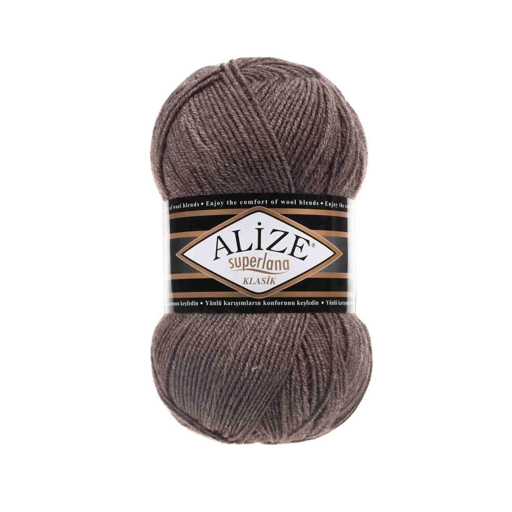 Alize Superlana Klasik Yarn 100g 240 – Wool Acrylic Blend Yarn for Sweaters, Scarves & Knitting Projects