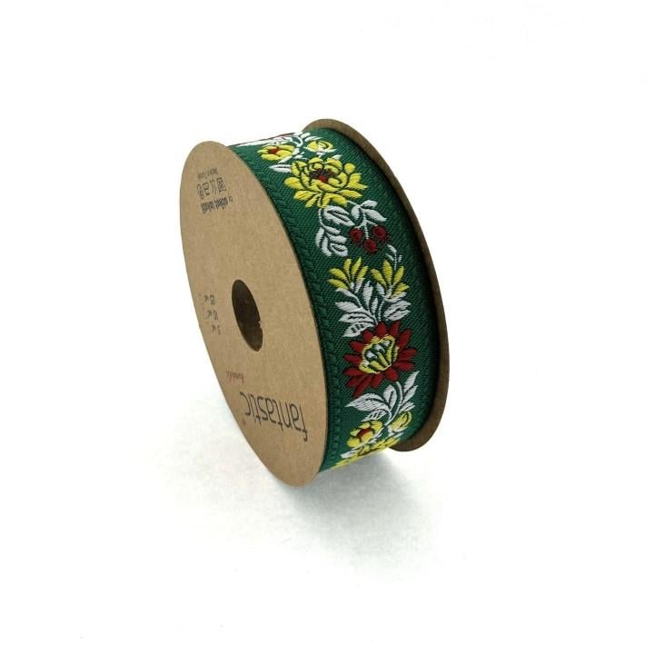 Flowers Border Green Yellow