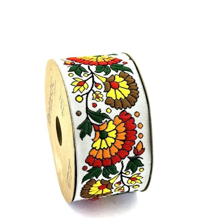 Flowers Border White Red