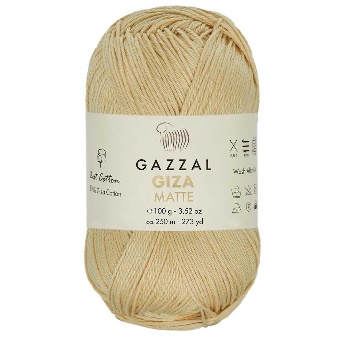 Gazzal Giza Matte Yarn 100g 5552 – Matte Egyptian Cotton Yarn for Crochet, Knitting & Summer Projects