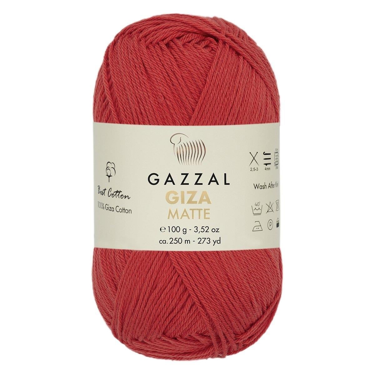Gazzal Giza Matte Yarn 100g 5566 – Matte Egyptian Cotton Yarn for Crochet, Knitting & Summer Projects