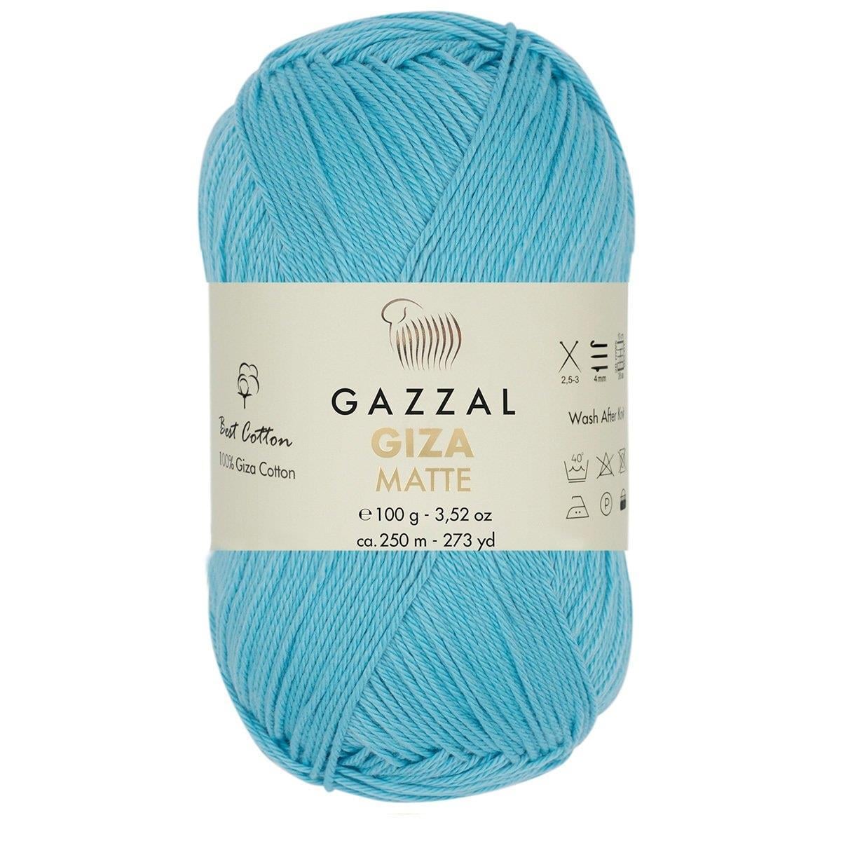 Gazzal Giza Matte Yarn 100g 5580 – Matte Egyptian Cotton Yarn for Crochet, Knitting & Summer Projects