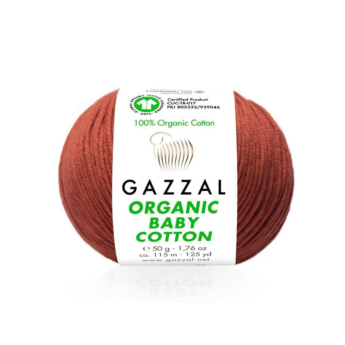 Gazzal Organic Baby Cotton Yarn 50g 445 – 100% Organic Cotton Yarn for Baby Knitting, Amigurumi, Crochet & Knitting Projects