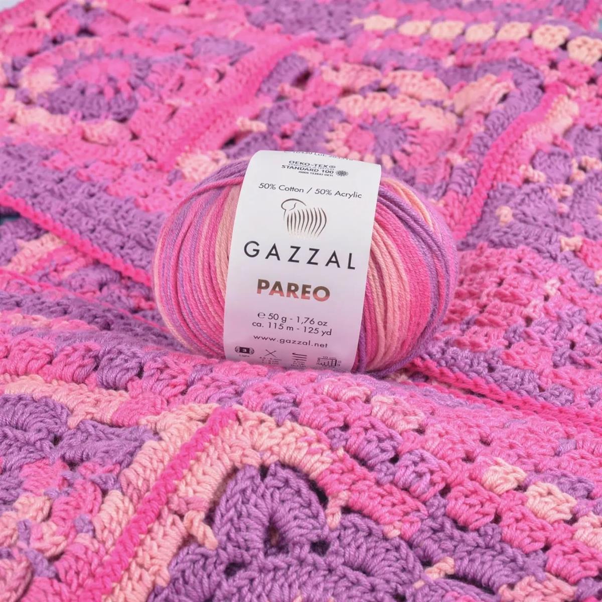 Gazzal Pareo Yarn – Cotton Acrylic Blend Summer Crochet Yarn 50g