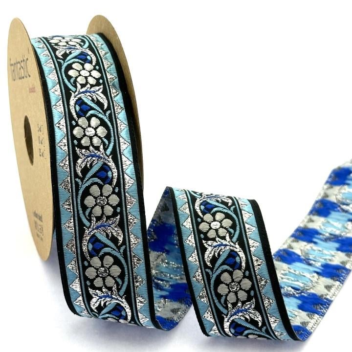 Glitter Flower Border Ribbon GLT