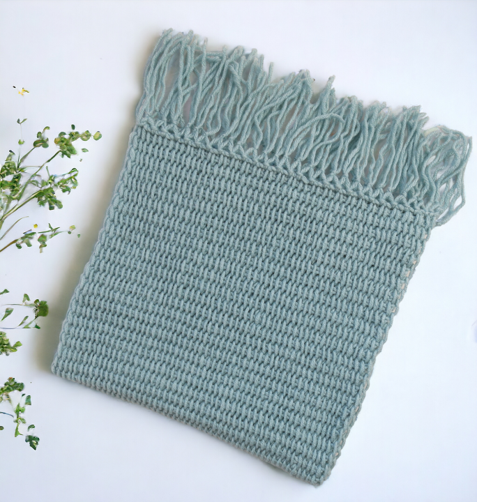 Handmade Tunisian Shawl Scarf Handcrafted Warmth Soft Wool Acrylic Best Gift Ideas for Her