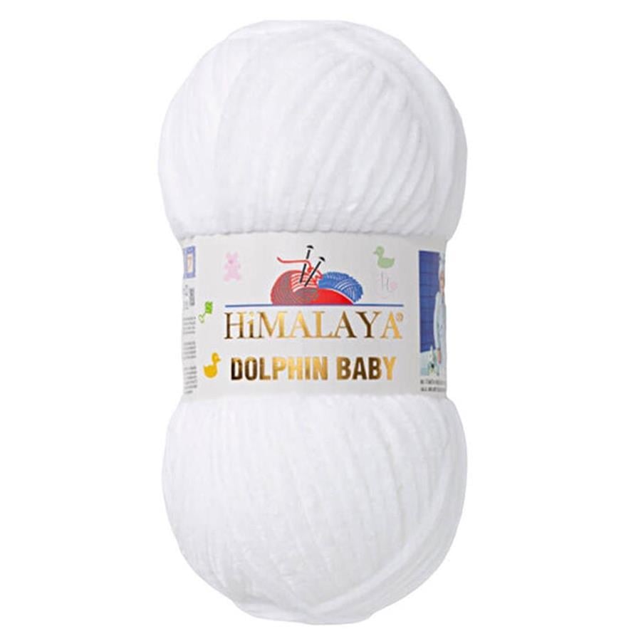 Himalaya Dolphin Baby Chenille Yarn 100g 80301 – Super Soft Velvet Chenille Yarn for Baby Knitting, Amigurumi, Crochet & Plush Projects