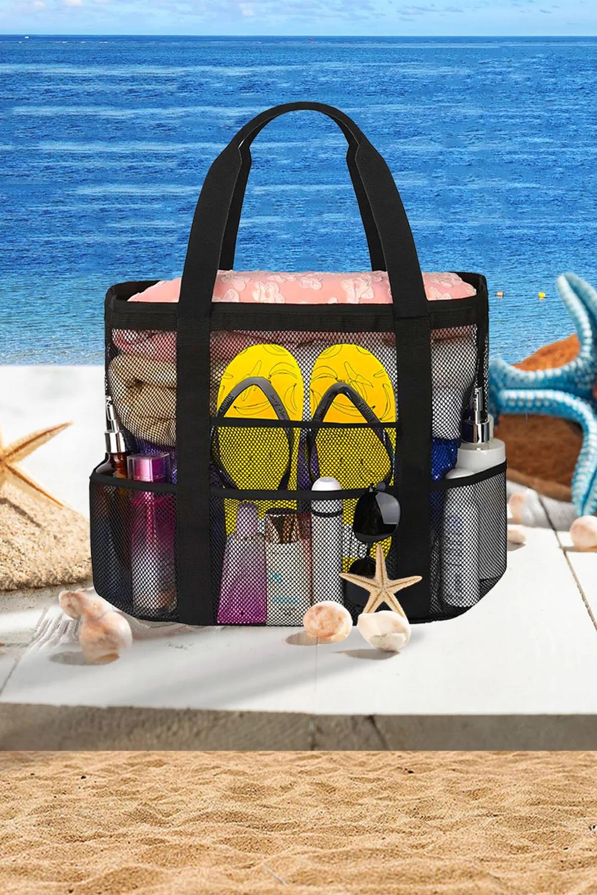 Large Mesh Sand-Free Beach Bag for Women