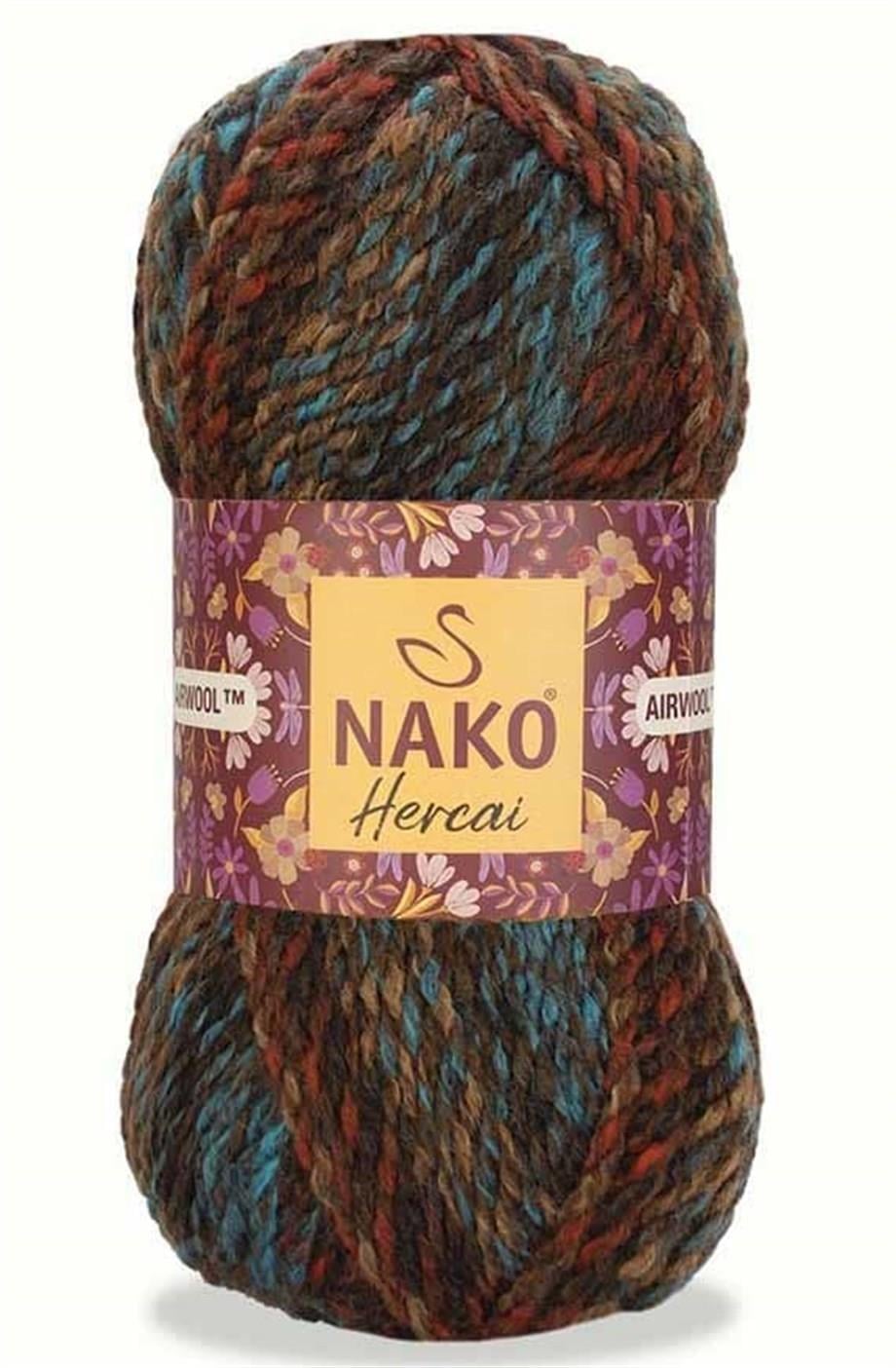Nako Hercai Yarn 100g 7257 – Multicolor Self-Striping Yarn for Knitting, Crochet, Sweaters & Accessories