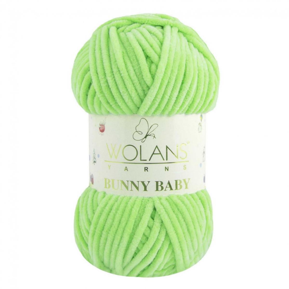 Wolans Bunny Baby Chenille Velvet Yarn 47 Neon Green