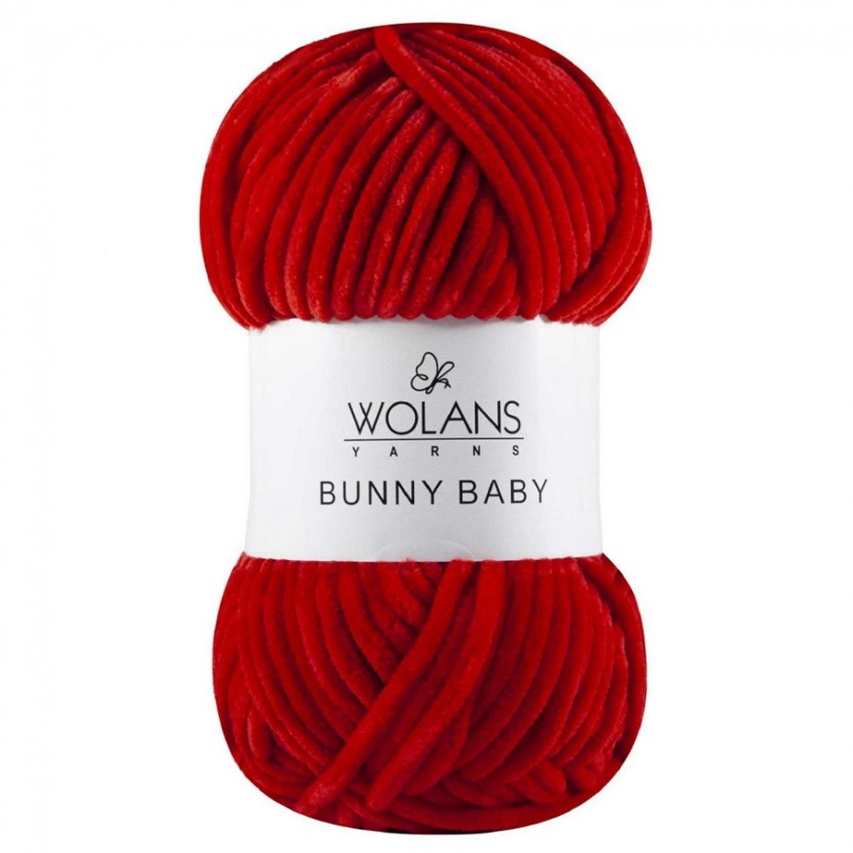 Wolans Bunny Baby Chenille Velvet Yarn 08 Red