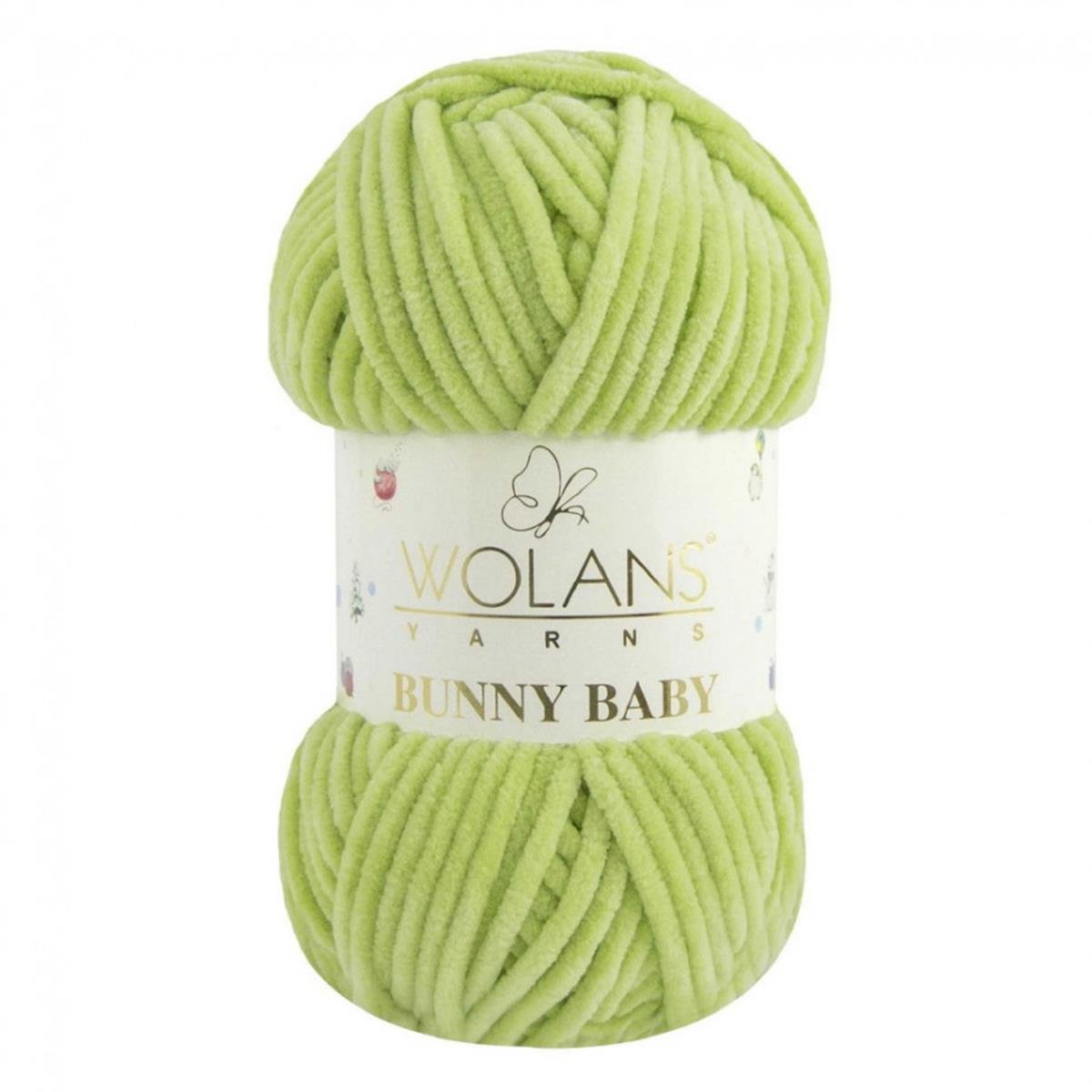 Wolans Bunny Baby Chenille Velvet Yarn 46 Oil Green