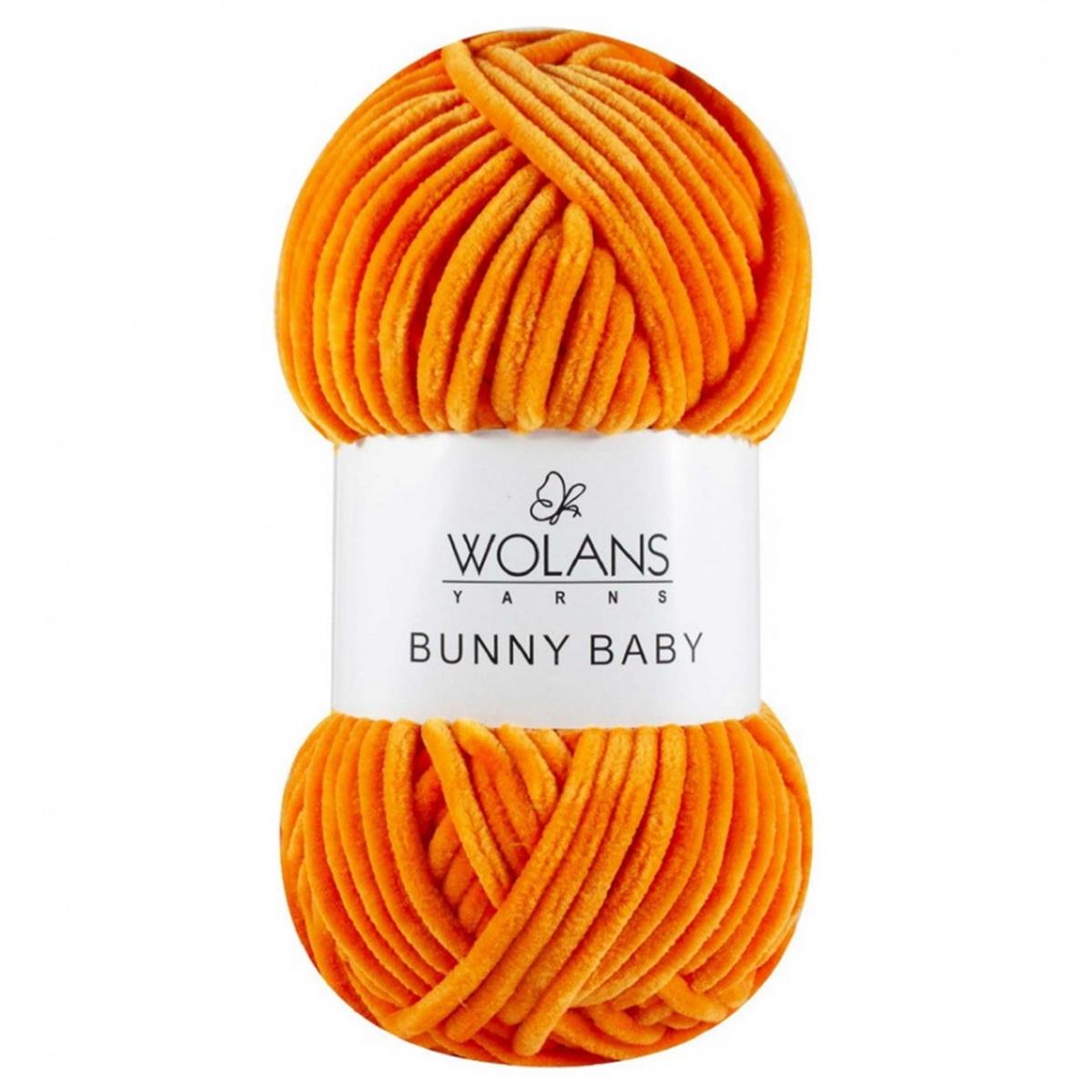 Wolans Bunny Baby Chenille Velvet Yarn 25 Orange