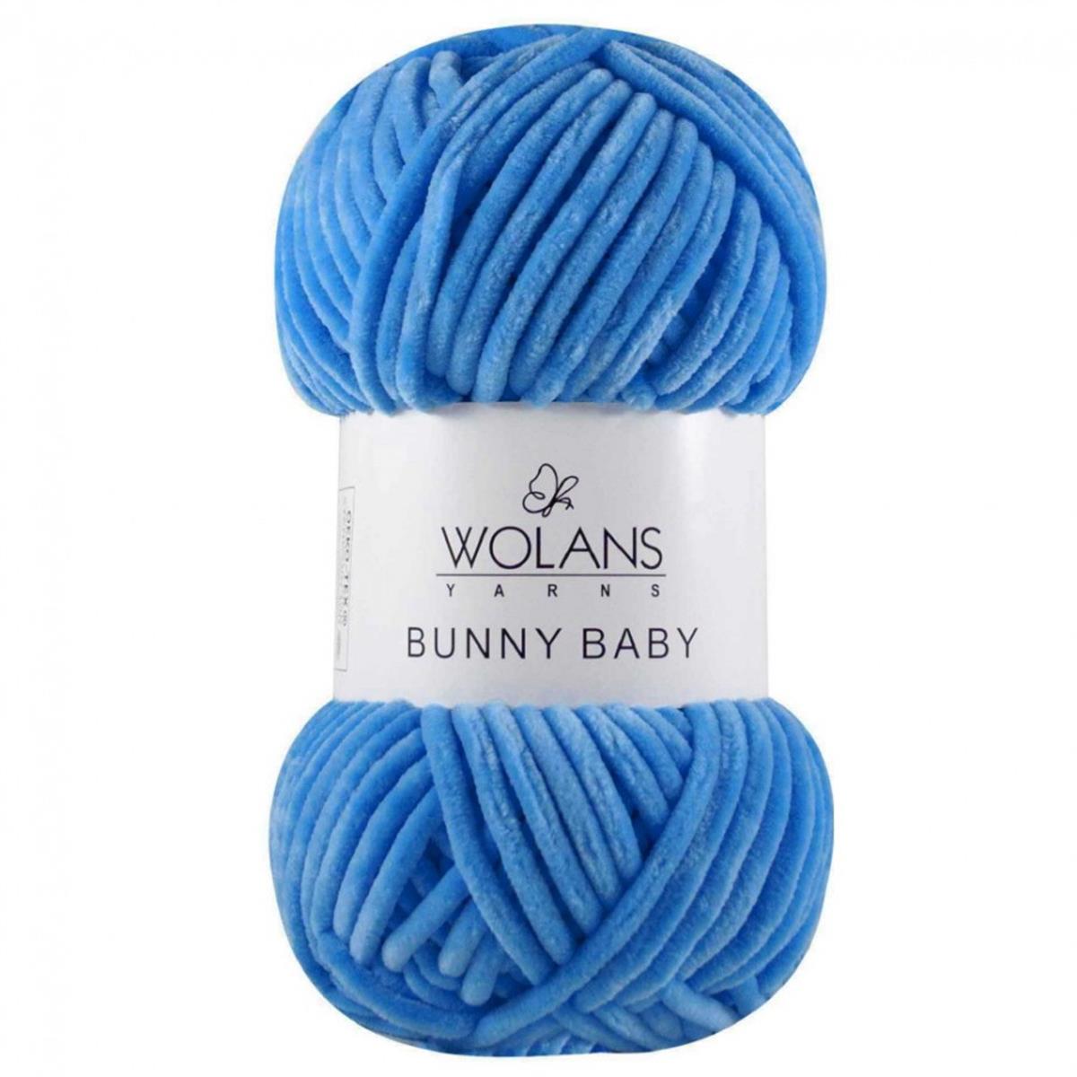 Wolans Bunny Baby Chenille Velvet Yarn 35 Cerulean