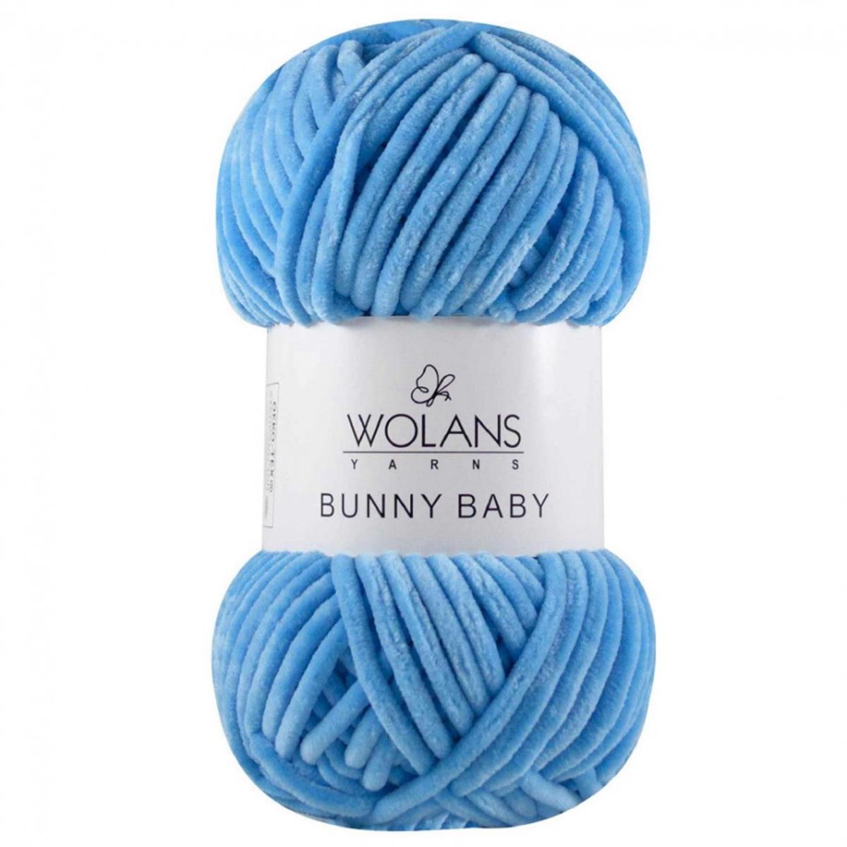 Wolans Bunny Baby Chenille Velvet Yarn 12 Blue