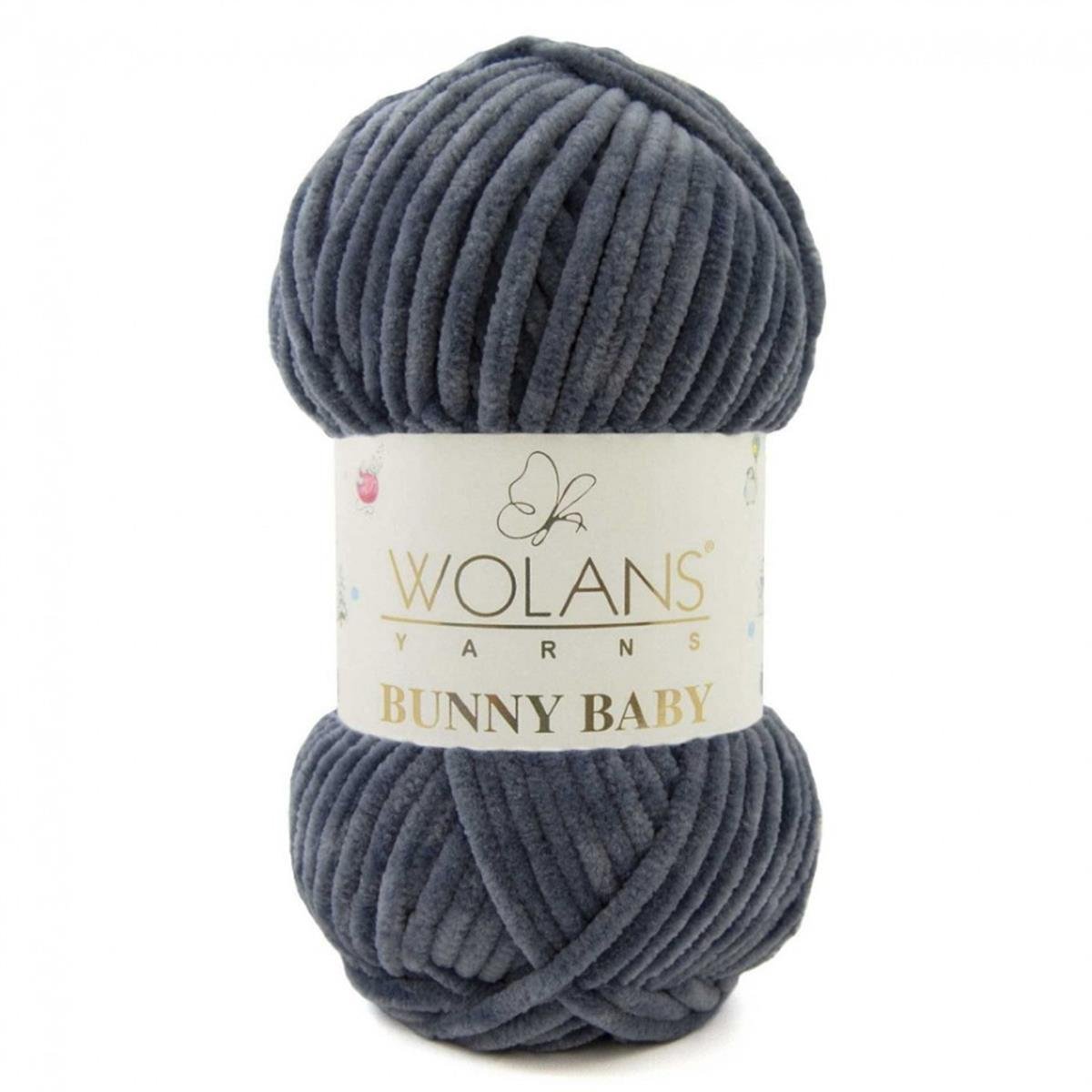 Wolans Bunny Baby Chenille Velvet Yarn 30 Soat Gray