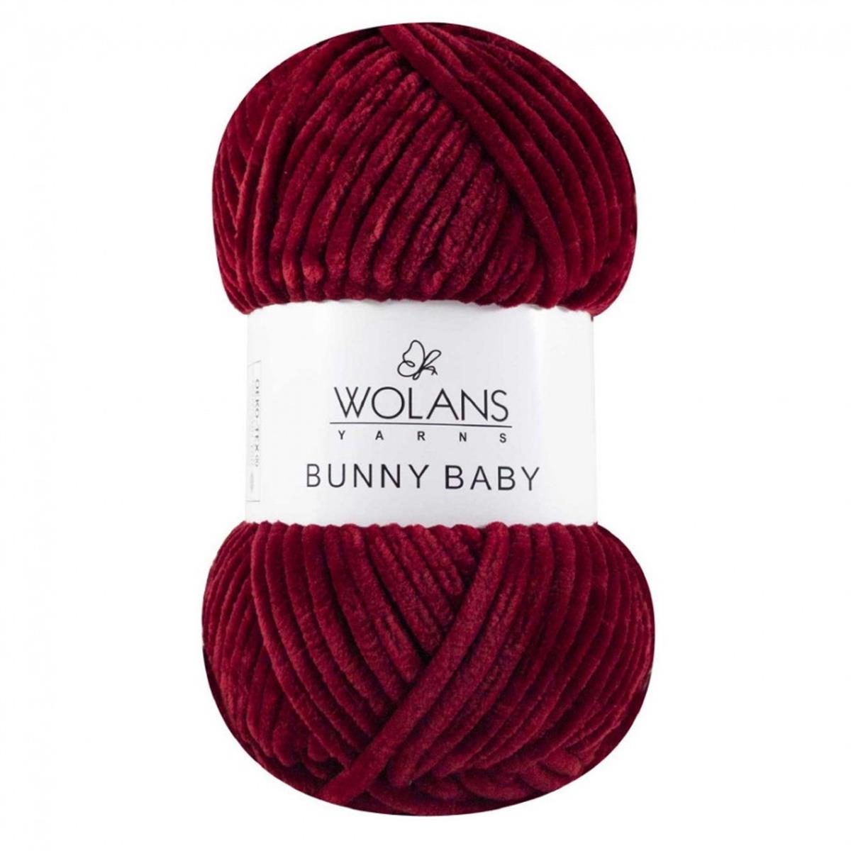 Wolans Bunny Baby Chenille Velvet Yarn 20 Burgundy