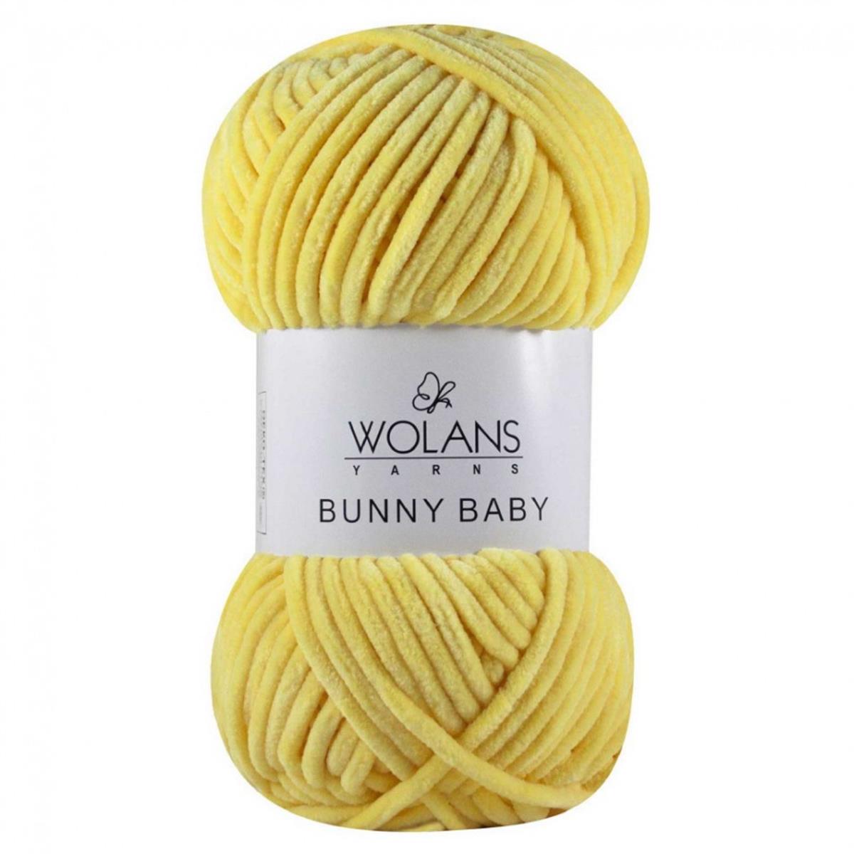 Wolans Bunny Baby Chenille Velvet Yarn 14 Yellow