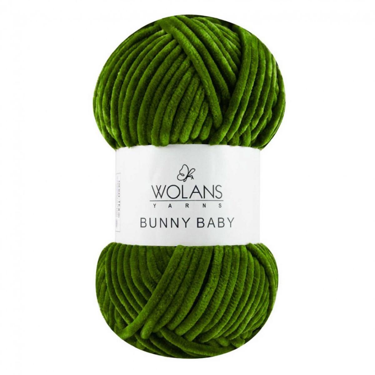 Wolans Bunny Baby Chenille Velvet Yarn 32 Dark Green