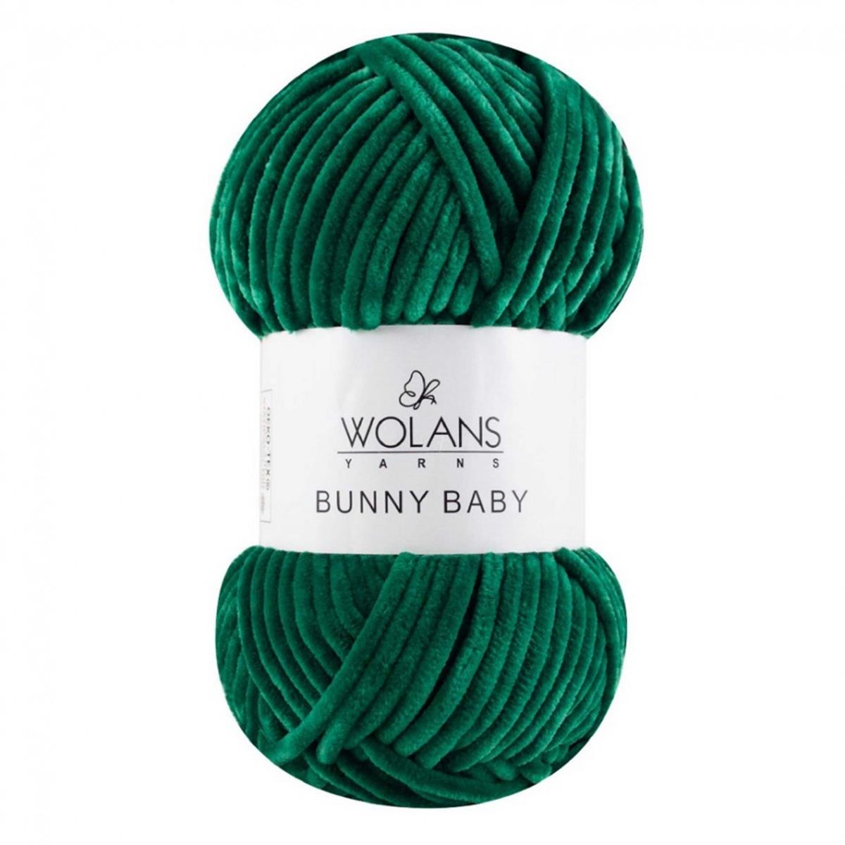 Wolans Bunny Baby Chenille Velvet Yarn 26 Emerald Green