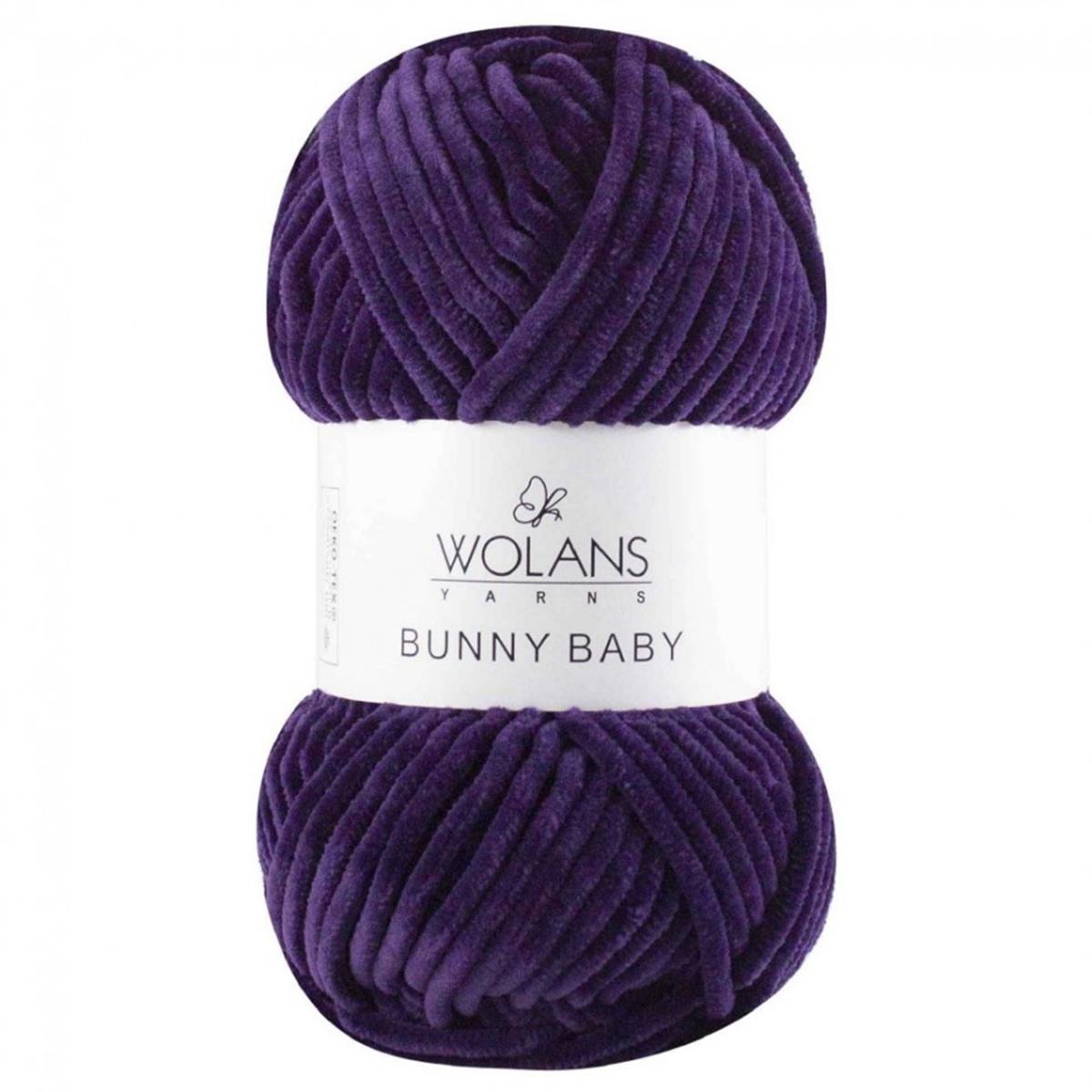 Wolans Bunny Baby Chenille Velvet Yarn 16 Purple