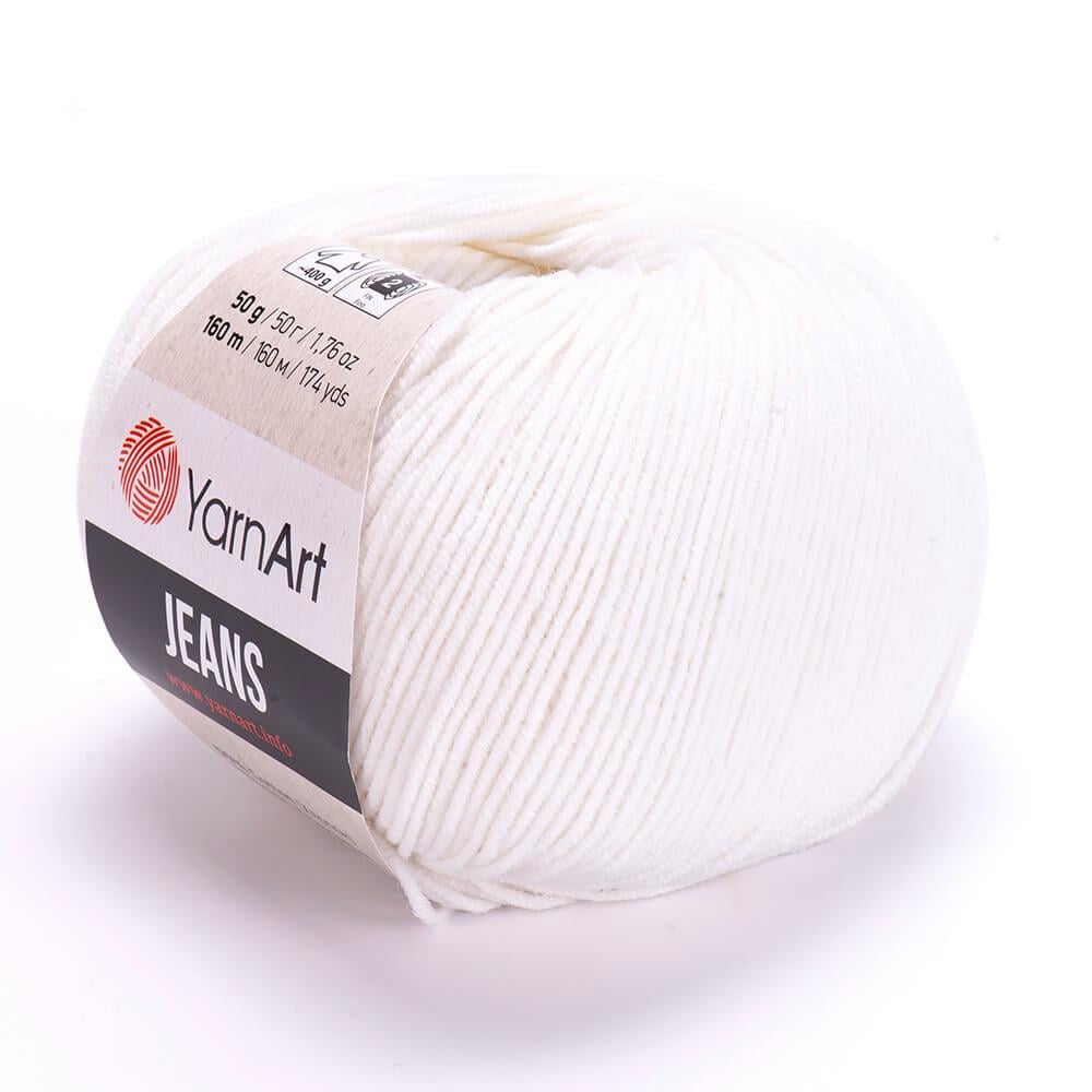YarnArt Jeans 01 Ecrou – Soft Cotton Acrylic Yarn for Amigurumi & Crochet (50g / 160m)