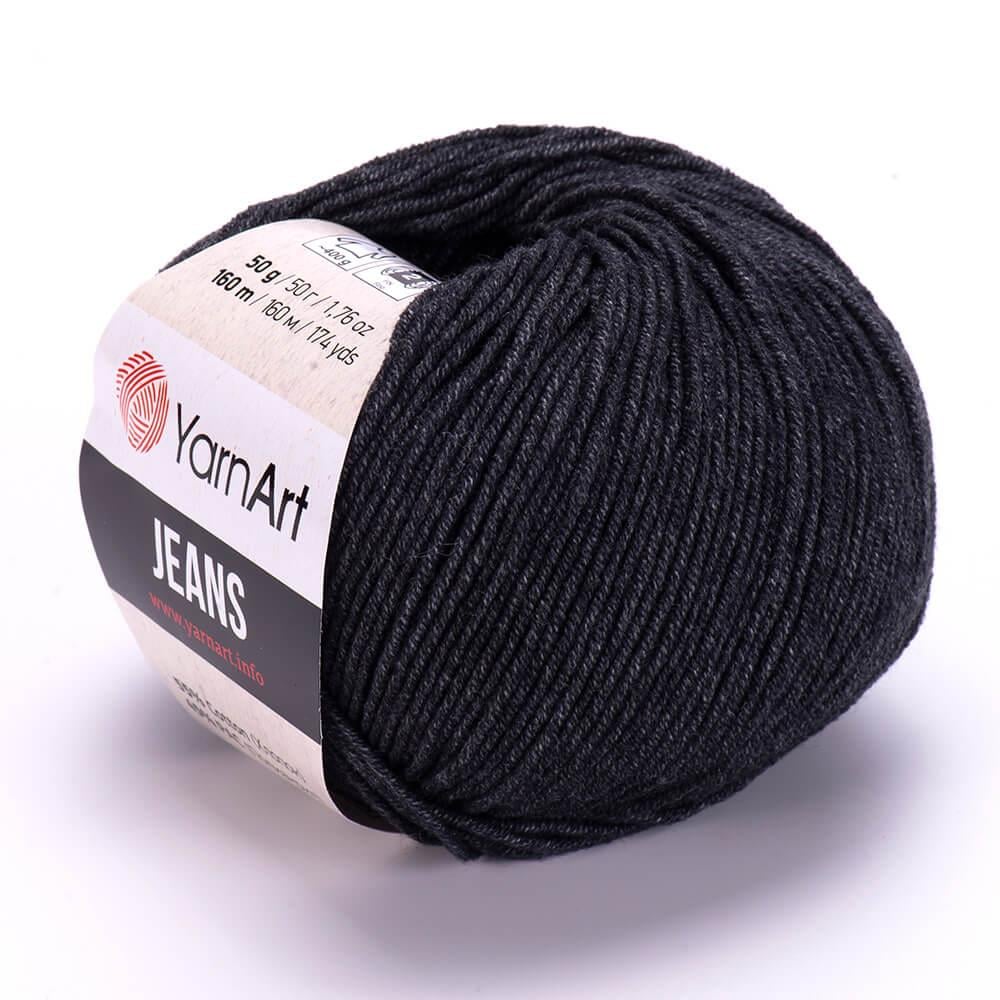 YarnArt Jeans 28 Coal Black – Soft Cotton Acrylic Yarn for Amigurumi & Crochet (50g / 160m)