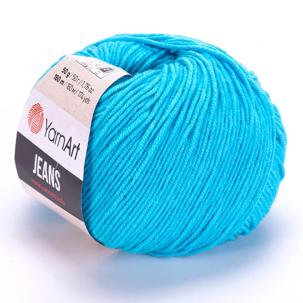 YarnArt Jeans 33 Cyan – Soft Cotton Acrylic Yarn for Amigurumi & Crochet (50g / 160m)