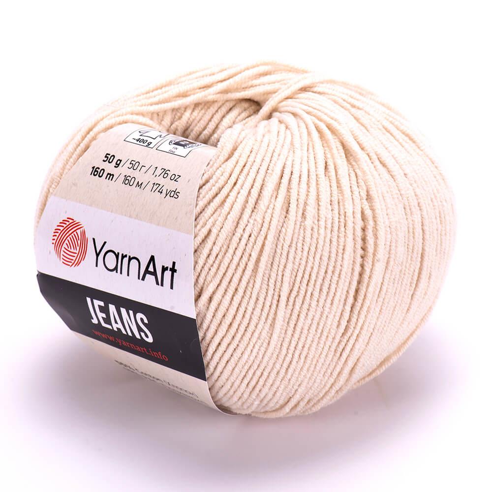 YarnArt Jeans 05 Ivory White – Soft Cotton Acrylic Yarn for Amigurumi & Crochet (50g / 160m)