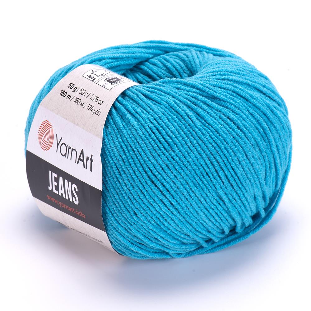 YarnArt Jeans 55 Azure – Soft Cotton Acrylic Yarn for Amigurumi & Crochet (50g / 160m)