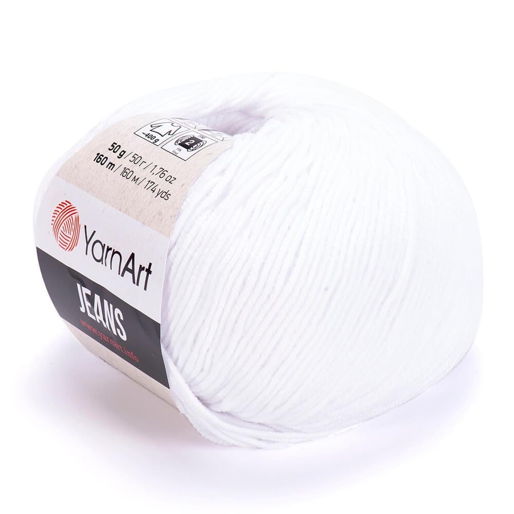 YarnArt Jeans 50g 62 White – Soft Cotton Acrylic Yarn for Amigurumi & Crochet (160m)