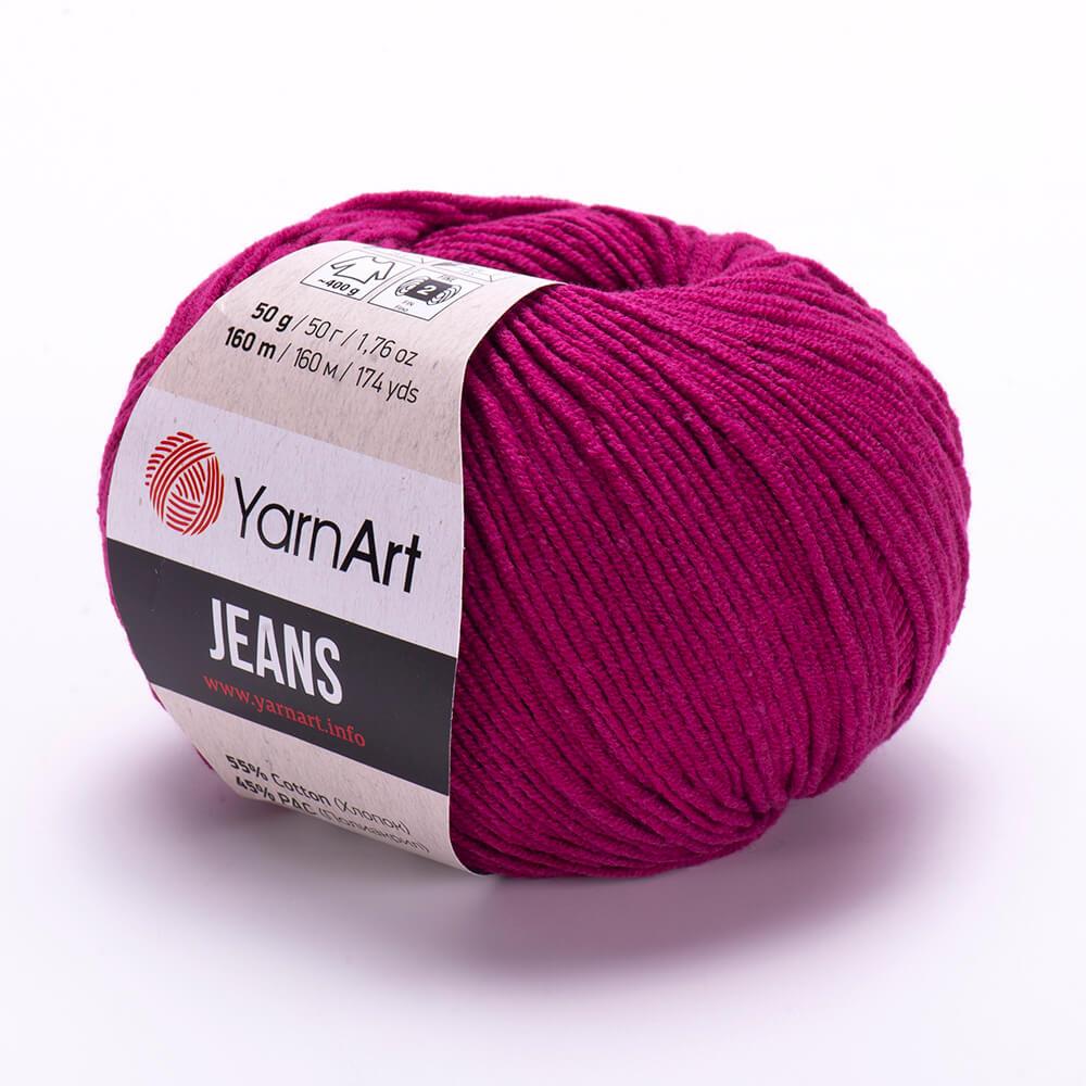 YarnArt Jeans 91 Mulberry – Soft Cotton Acrylic Yarn for Amigurumi & Crochet (50g / 160m)