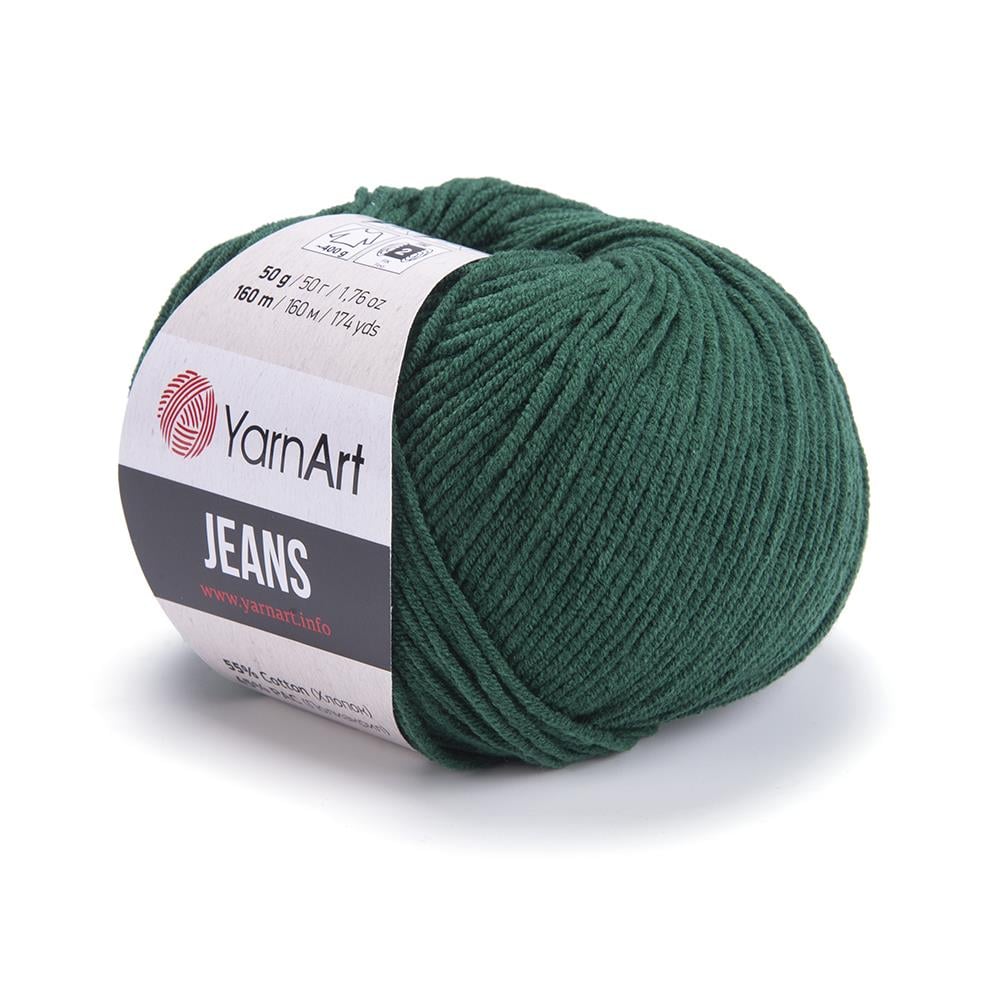 YarnArt Jeans 92 Green – Soft Cotton Acrylic Yarn for Amigurumi & Crochet (50g / 160m)