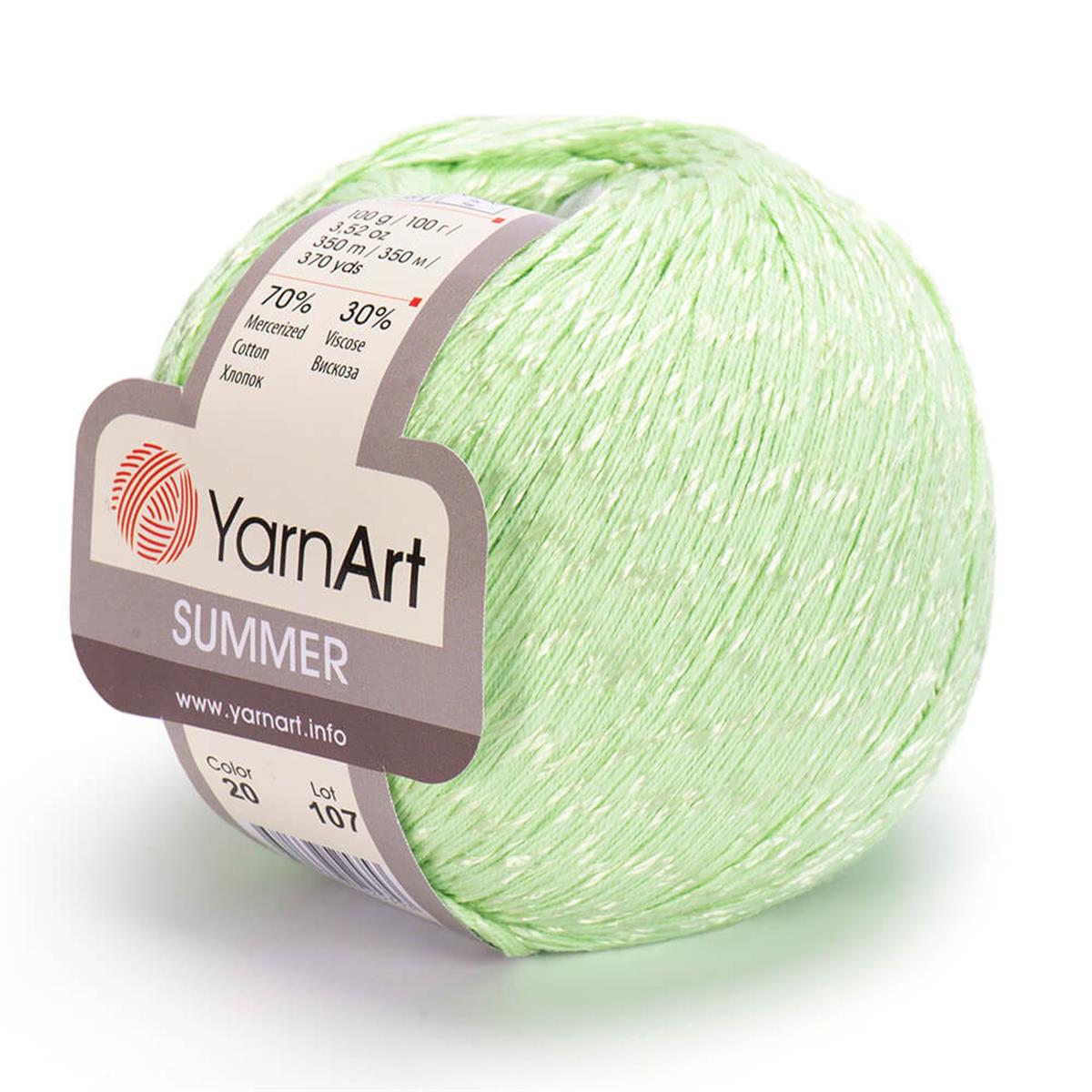 YarnArt Summer Yarn 100g 20 – Mercerized Cotton Blend Yarn for Summer Knitting & Crochet Projects