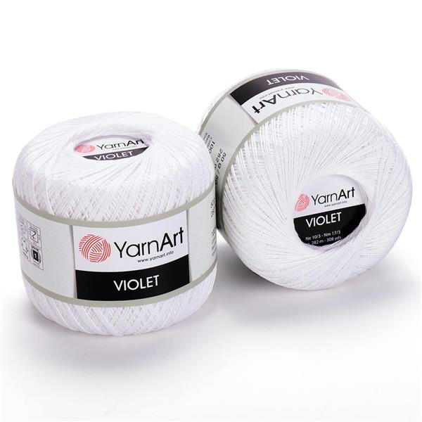Fil à Crochet Coton Violet Yarn Art - Pelote 50g - Neuf