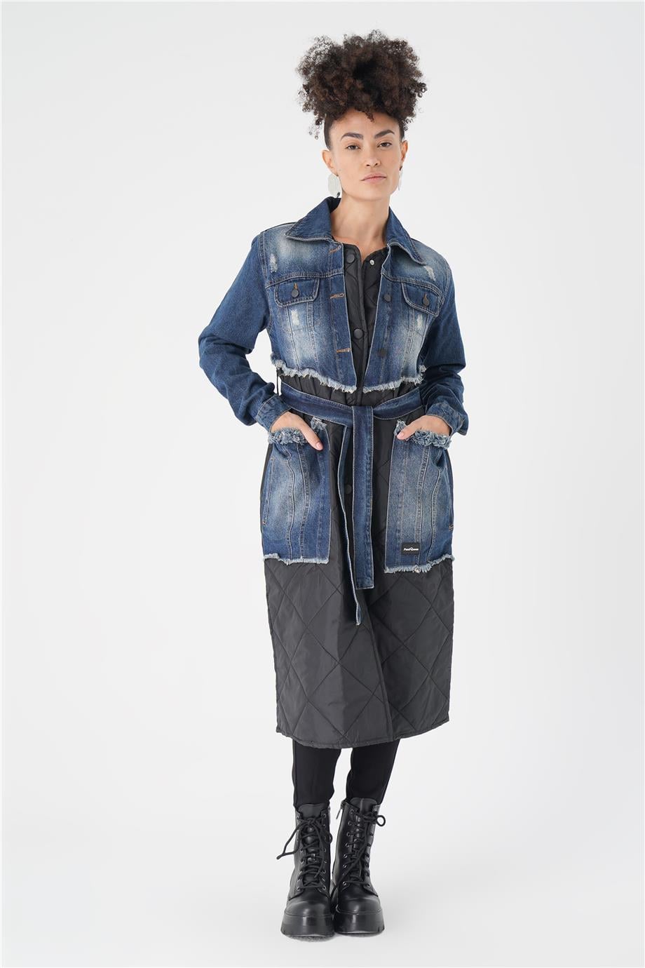 DENIM KAPİTONE YILDIZ MONT