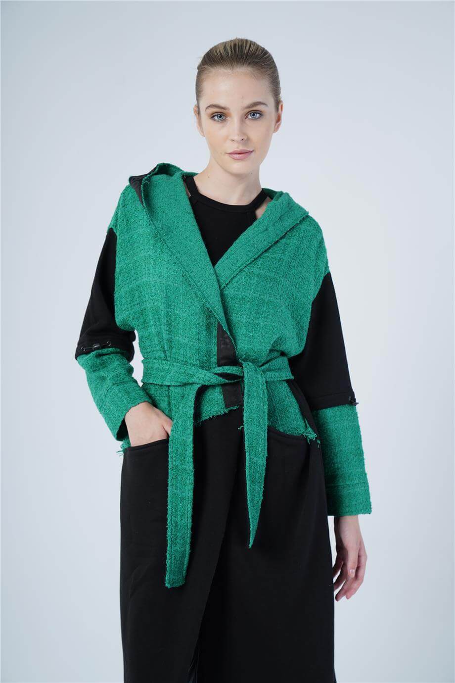 KAPÜŞONLU OVERSIZE HIRKA