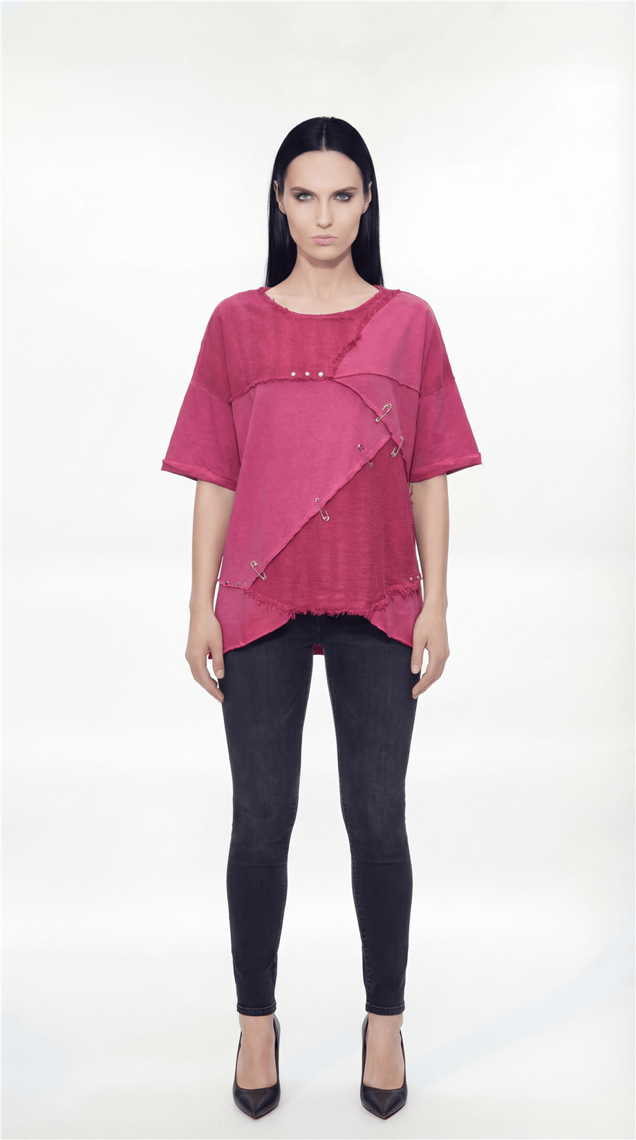 PARÇALI ASİMETRİK OVERSIZE T-SHIRT