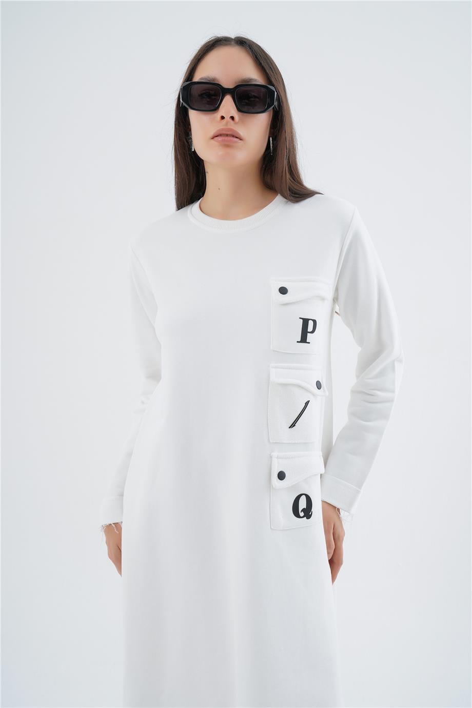 PQ CEPLİ OVERSIZE ELBİSE