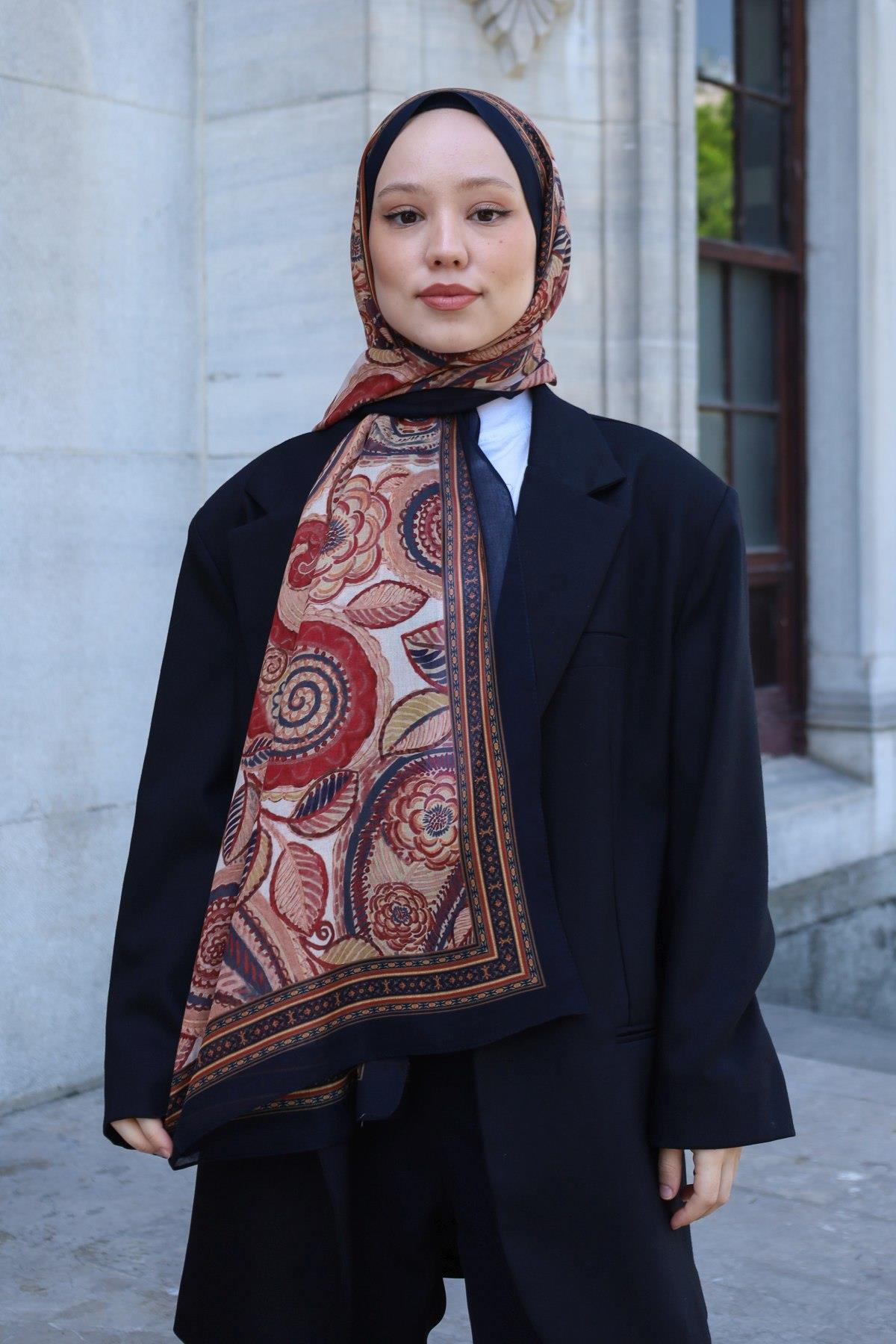 Hint İpek  Pamuk İpek Şal PMKV03-25