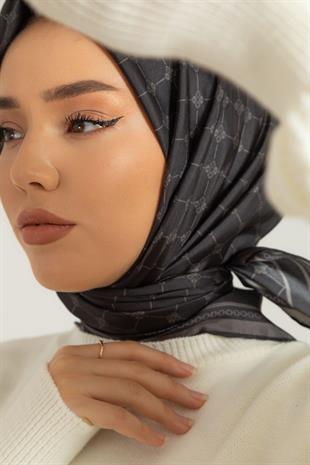 Silk Home Tivil İpek Eşarp 11393-25 Siyah Karışık Desen