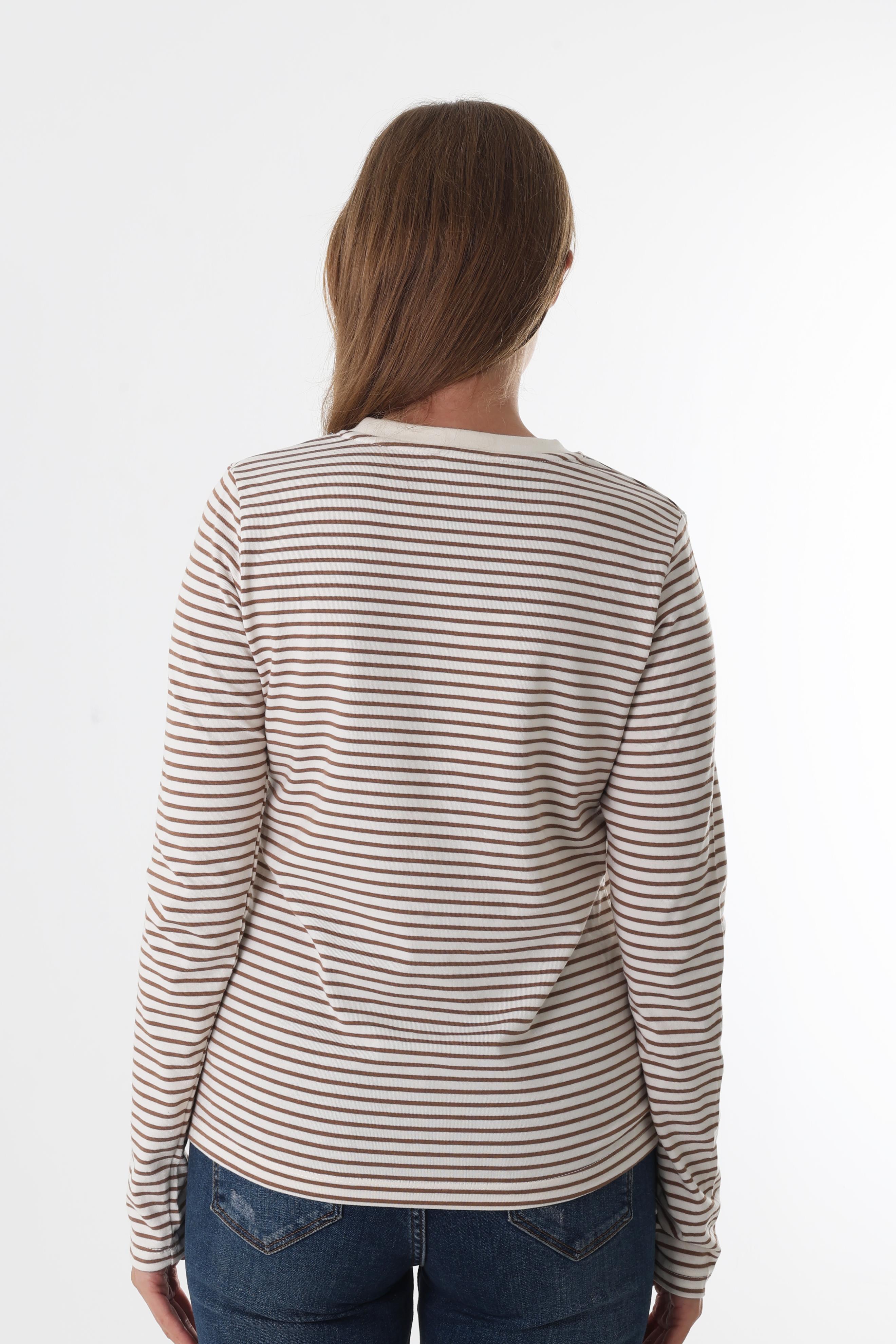 CS Kahverengi Çizgili Sweatshirt