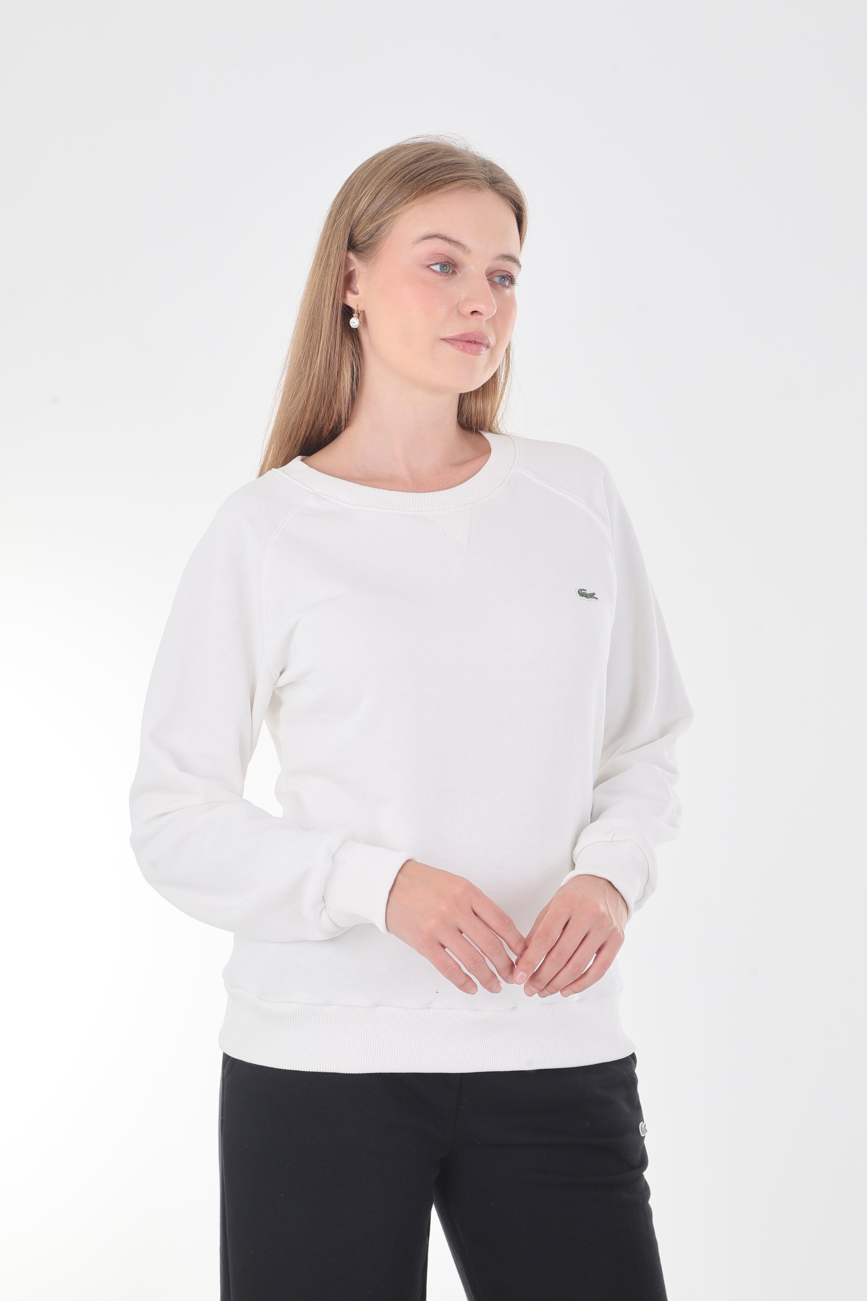 Lc Bisiklet Yaka Beyaz Sweatshir