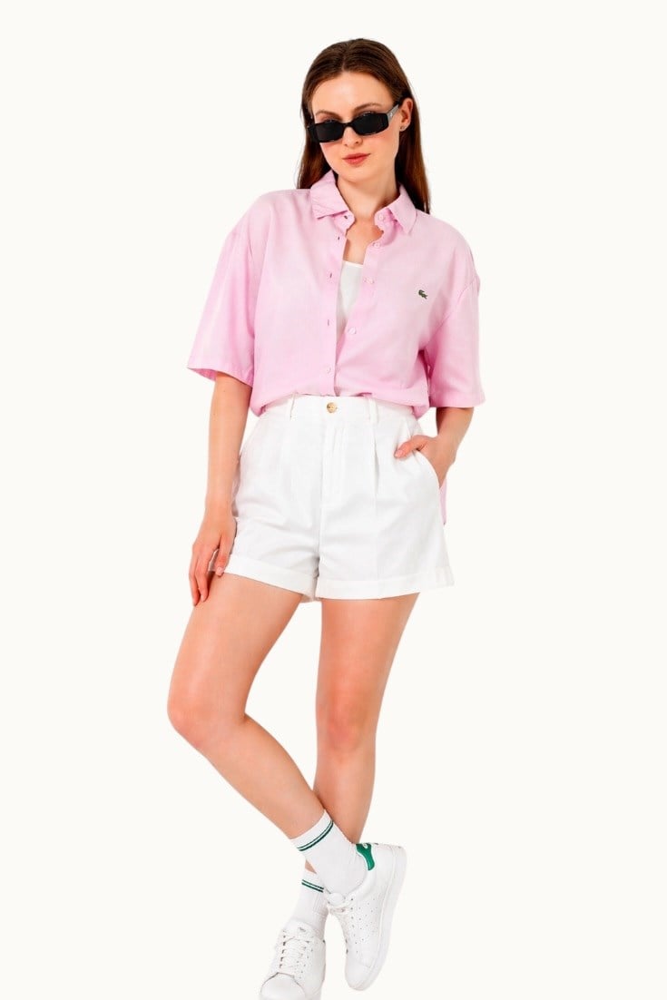 LC Kısa Kollu Pembe Gömlek