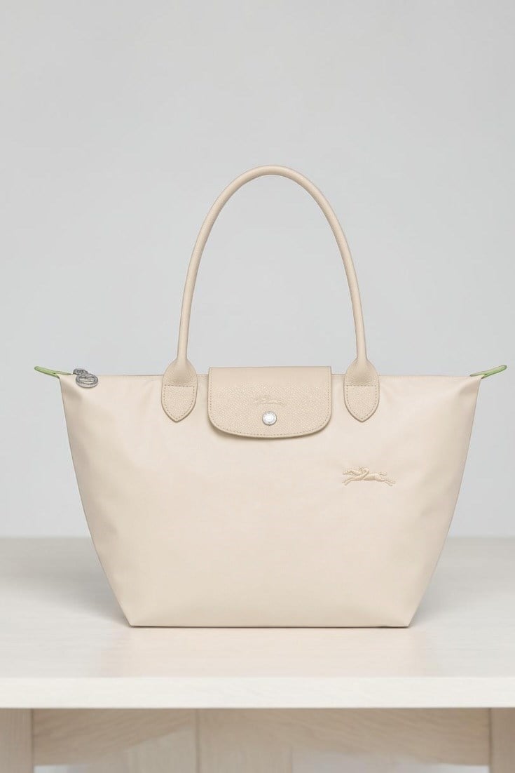Longchamp Ekru Nakışlı Large Çanta