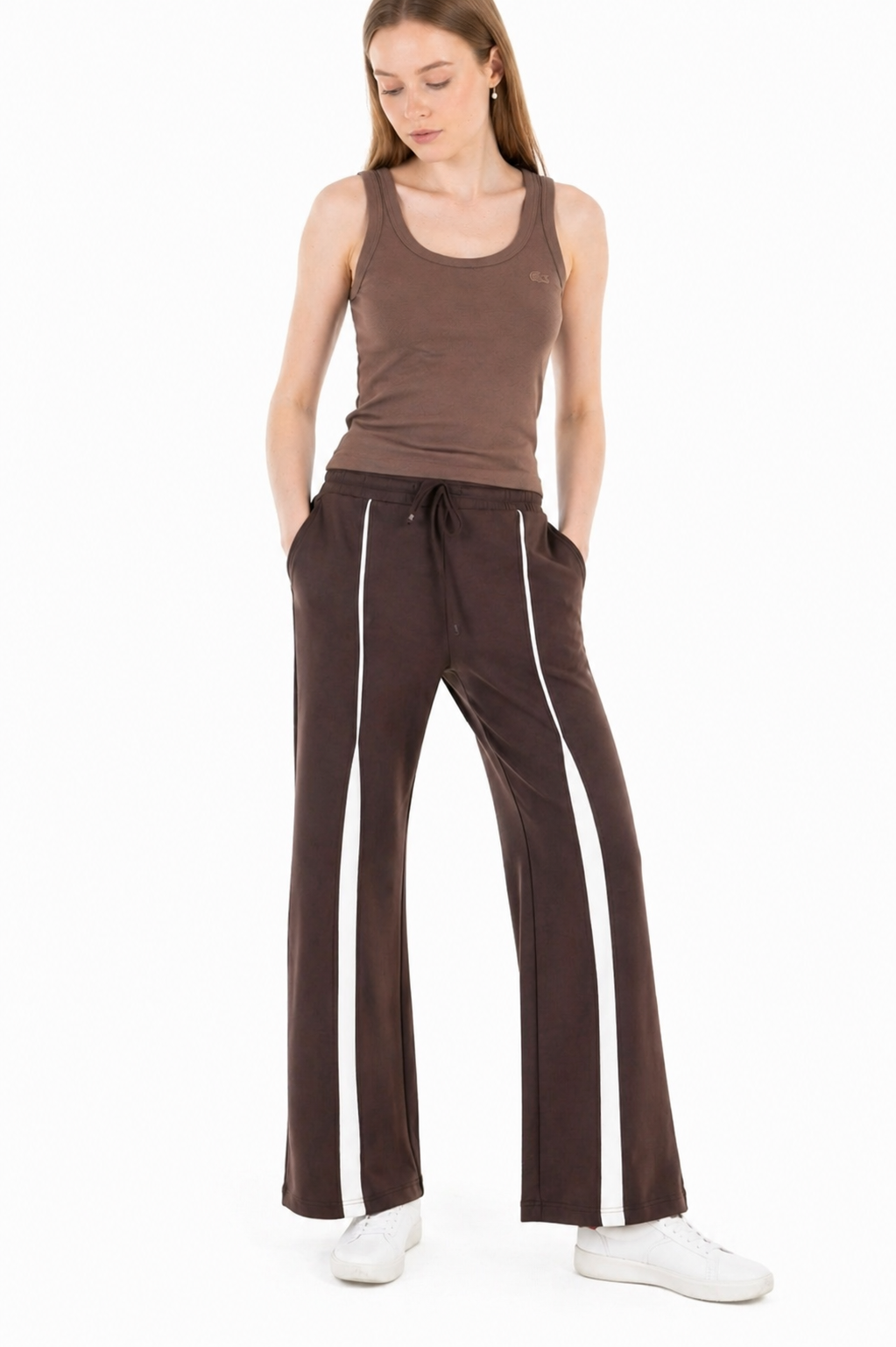 Oys Şeritli Acı Kahve Sweatpant