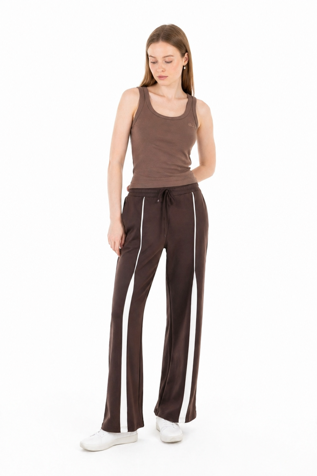 Oys Şeritli Acı Kahve Sweatpant