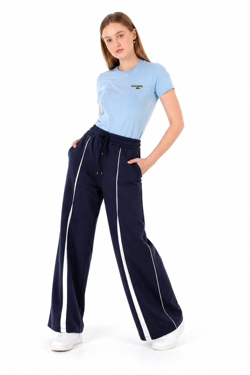 Oys Şeritli Lacivert Sweatpant